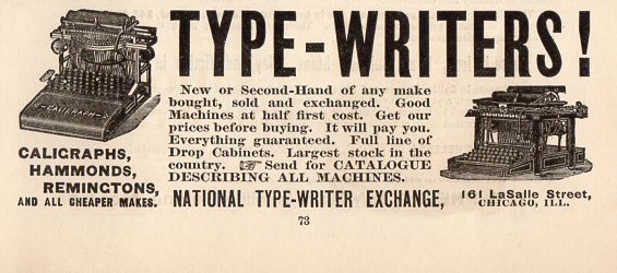 1890 National Typewriter Exchange
